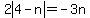 2abs%284-n%29+=+-3n