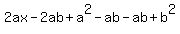 2ax-2ab+%2B+a%5E2-ab-ab%2Bb%5E2