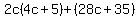 2c%284c%2B5%29%2B%2828c%2B35%29