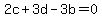 2c%2B3d-3b=0