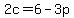 2c=6-3p