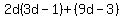 2d%283d-1%29%2B%289d-3%29