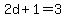 2d%2B1=3