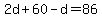 2d%2B60-d=86