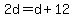 2d=d%2B12