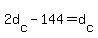 2d%5Bc%5D+-+144+=+d%5Bc%5D