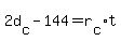 2d%5Bc%5D+-+144+=+r%5Bc%5D%2At
