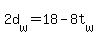 2d%5Bw%5D+=+18+-+8t%5Bw%5D