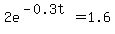 2e%5E%28-0.3t%29=1.6
