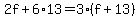 2f%2B6%2A13=3%28f%2B13%29