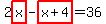 2highlight%28x%29-highlight%28x%2B4%29=36