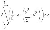 2int%28%281%2F2-x-%28x%5E2%2F2+-+x%5E2%29%29%2C+dx%2C0%2C1%29