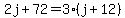 2j%2B72=3%28j%2B12%29
