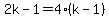 2k-1=4%28k-1%29