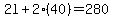 2l%2B2%2840%29=280