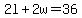 2l%2B2w=36