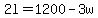 2l+=+1200+-+3w