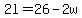 2l+=+26+-+2w