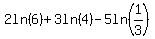 2ln%286%29%2B3ln%284%29-5ln%281%2F3%29
