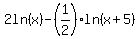 2ln%28x%29-%281%2F2%29ln%28x%2B5%29