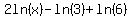 2ln%28x%29-ln%283%29%2Bln%286%29