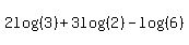 2log%28%283%29%29%2B+3log%28%282%29%29-log%28%286%29%29