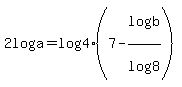 2log%28a%29=log%284%29%287-log%28b%29%2Flog%288%29%29