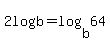 2log%28b%29=log%28b%2C64%29