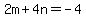 2m%2B4n+=+-4