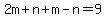 2m%2Bn%2Bm-n=9
