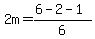 2m=%286-2-1%29%2F6