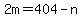 2m=404-n