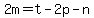 2m=t-2p-n