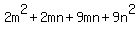 2m%5E2%2B2mn%2B9mn%2B9n%5E2