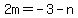 2m+=+-3+-n+