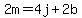 2m+=+4j+%2B+2b