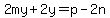 2my%2B2y=p-2n