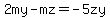 2my-mz=-5zy