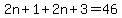 2n%2B1%2B2n%2B3=46