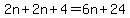 2n%2B2n%2B4=6n%2B24