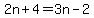 2n%2B4=3n-2