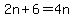 2n%2B6=4n