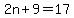 2n%2B9+=+17