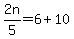 2n%2F5=6%2B10