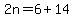 2n=6%2B14
