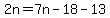 2n=7n-18-13