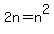 2n=n%5E2