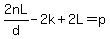 2nL%2Fd-2k%2B2L=p