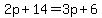 2p%2B14=3p%2B6