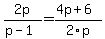 2p%2F%28p-1%29=%284p%2B6%29%2F2p